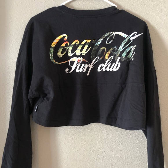 Kith x Coca-Cola Surf Club Cropped Long Sleeve T Shirt, Black size XS - Picture 4 of 8